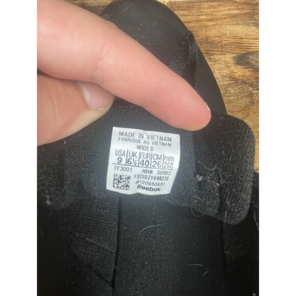Size 9 - Reebok Princess Black - 30892 Trainers Shoes Womans Triple Black - Picture 4 of 7